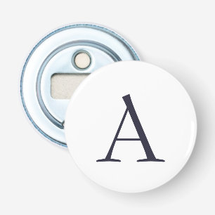 Blue Schlicht Elegant Modern Monogram Initial Flaschenöffner