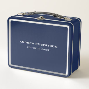 Blue Schlicht Elegante Minimalistisch Einfach Metall Brotdose