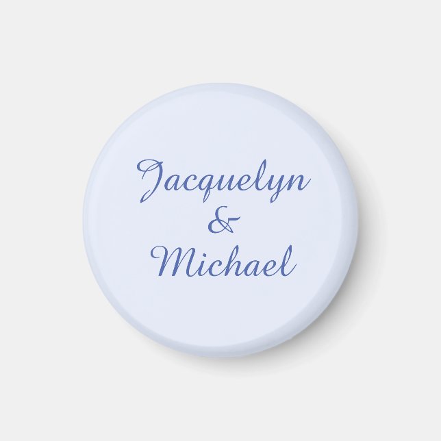 Blue Schlicht Elegante Moderne Kalligraphie Name Magnet (Vorne)