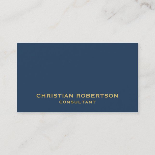 Blue Schlicht Modern Consultant Business Card Visitenkarte (Vorderseite)