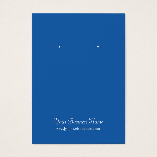 Blue Schlicht Simple Custom Earring Card (Vorderseite)