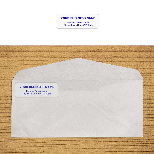 Blue Schlicht Text Business Rücksendeadresse (Business return address label in blue plain text)