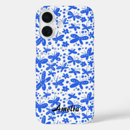 Blue Schmetterflies iPhone-Brieftasche iPhone 16 Hülle