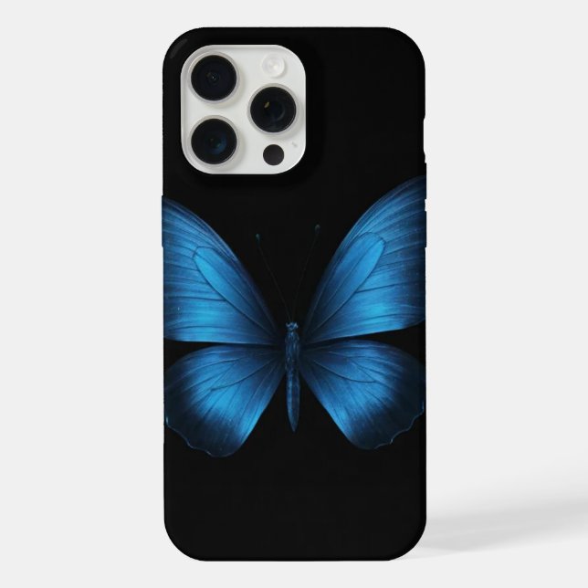 Blue Schmetterling Phone Case iPhone 15 Pro Max Hülle (Rückseite)