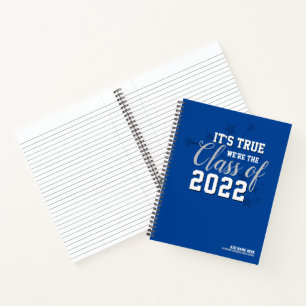 Blue School Colors Class 2022 Slogans Notebook Notizbuch