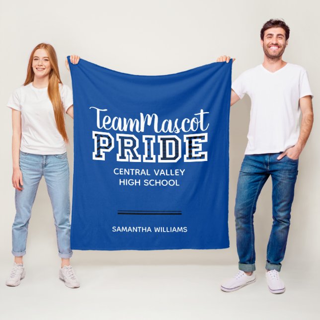 Blue School Pride Mascot Name Fleece Blanket (Beispiel)