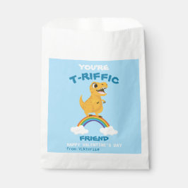 Blue School Valentine's Day Dinosaurier t-rex Rege Geschenktütchen