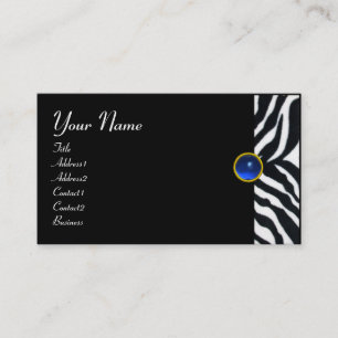 BLUE SCHWARZ-WEISS ZEBRA FUR MONOGRAM, Saphir Visitenkarte