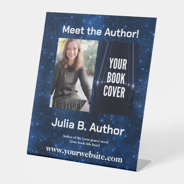 Blue SciFi Author Book Signing oder Book Launch Sockelschild (Vorderseite)