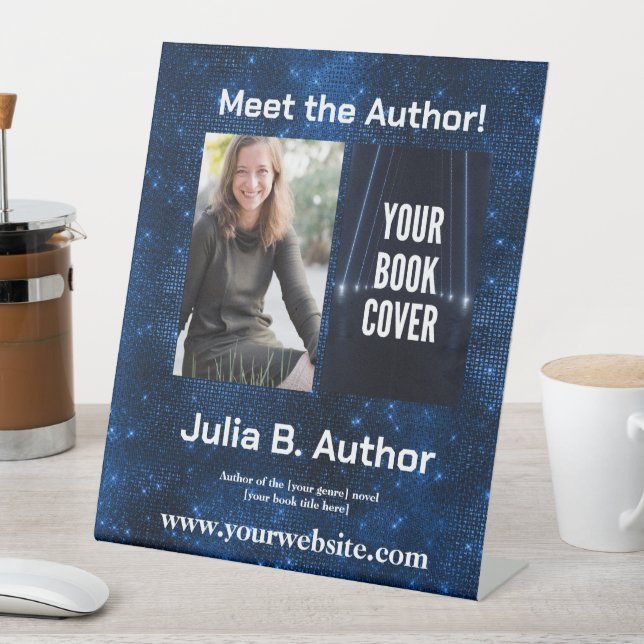 Blue SciFi Author Event Book Launch Sockelschild (In Situ)