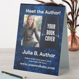 Blue SciFi Author Event Book Launch Tischaufsteller