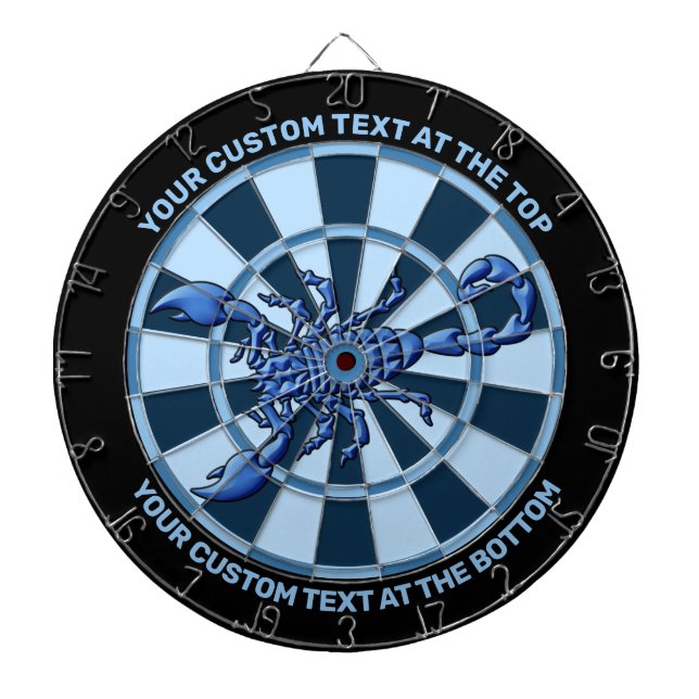 Blue Scorpion Dartboard mit benutzerdefiniertem Te Dartscheibe (vorne)