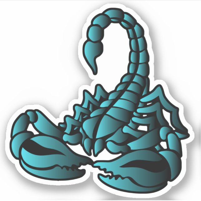 Blue Scorpion, Tribal Art Style Aufkleber (Vorderseite)