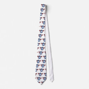 Blue Scottish Dragon Saint Andrew's Cross Krawatte
