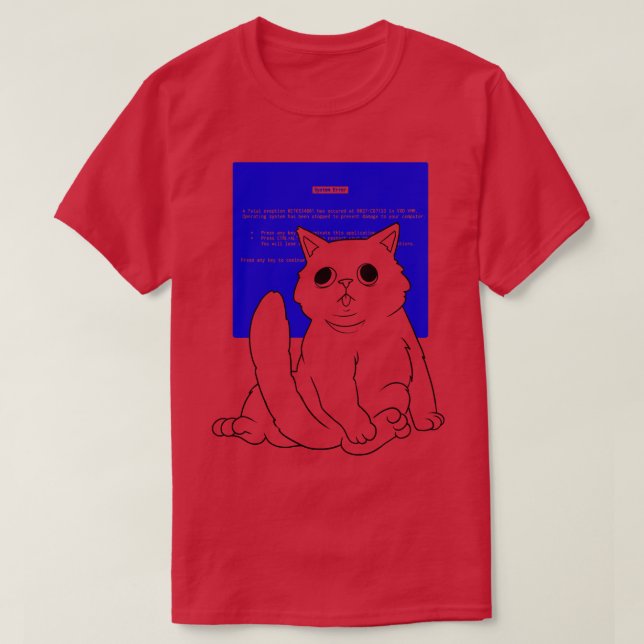 Blue Screen Cat von Tobe Fonseca T-Shirt (Design vorne)