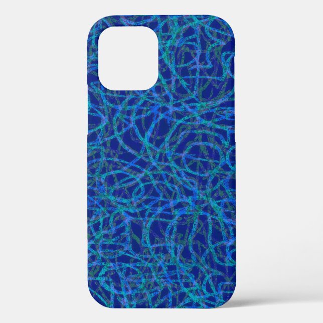 Blue Scribbled Zeilen Muster Case-Mate iPhone Fall Hülle (Rückseite)