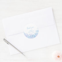 Blue Script Elegant Botanical Baby Shower Gefallen