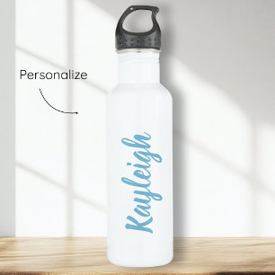 Blue Script-Individuelle Name Edelstahlflasche
