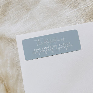 Blue Script Name Return Address Labels