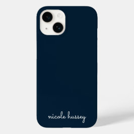 Blue Script | Stilvolle Monogram Modern Case-Mate iPhone 14 Hülle