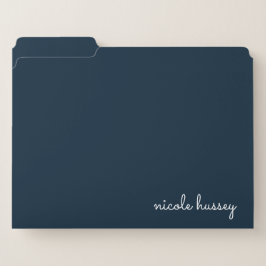Blue Script | Stilvolle Monogram Modern Papiermappe