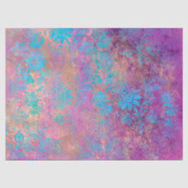 Blue Scroll Work Blume auf Lila Decoupage Seidenpapier