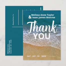 Blue Sea Beach Hochzeit Vielen Dank Postkarte