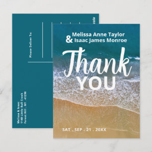 Blue Sea Beach Hochzeit Vielen Dank Postkarte