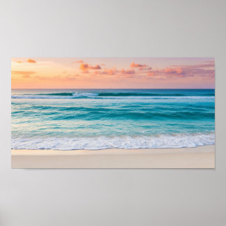 Blue Sea Beach Wall Art Poster