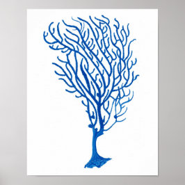 Blue Sea Coral Print #5 Beach Wall Deco Poster