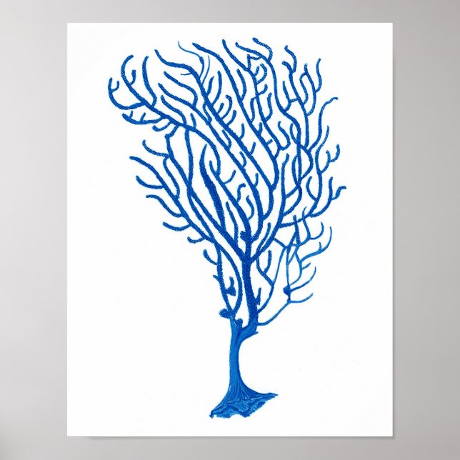 Blue Sea Coral Print #5 Beach Wall Deco Poster (Vorne)