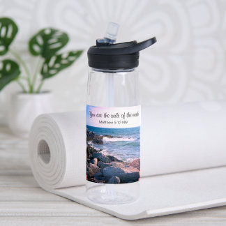 Blue Sea Foto Salt of the Earth Bibelvers Trinkflasche