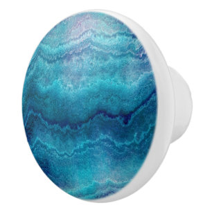 Blue Sea Green Agate Texture Keramikknauf