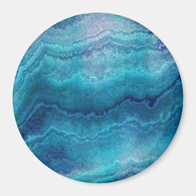 Blue Sea Green Agate Texture Magnet (Vorne)
