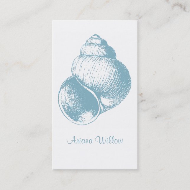 Blue Sea Muschel Business Card Visitenkarte (Vorderseite)