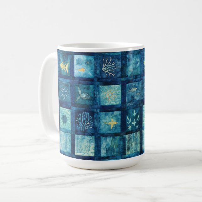 Blue Sea Ocean Beach Kaffeetasse (Vorderseite Links)