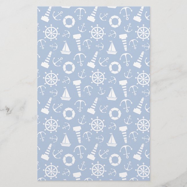 Blue Sea Pattern Briefpapier (Vorderseite)
