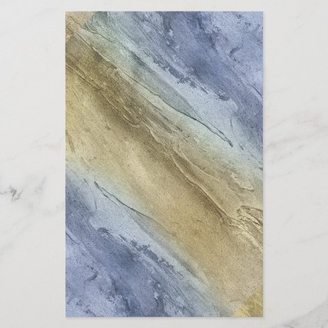 Blue Sea & Sand Watercolor Coastal Soap Wrap Paper (Vorderseite)