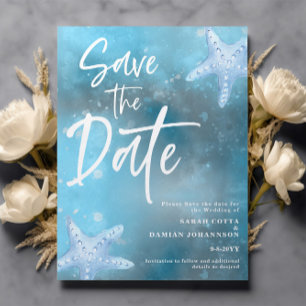 Blue Sea Summer Save the Date Card Einladung