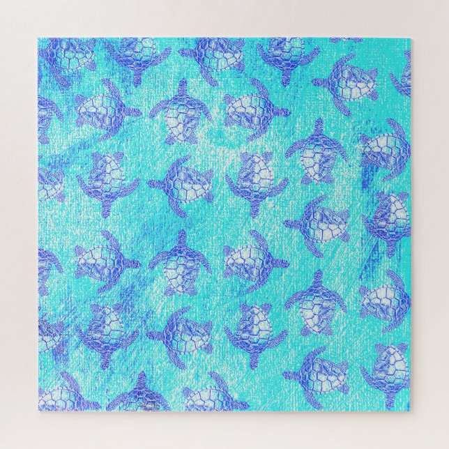 Blue Sea Turtle Print (Vertikal)