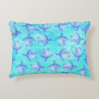 Blue Sea Turtle Print Dekokissen