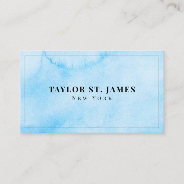 Blue Sea Watercolor Business Card Visitenkarte (Vorderseite)