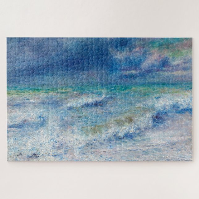 Blue Seascape von Renoir Impressionist Malerei (Horizontal)