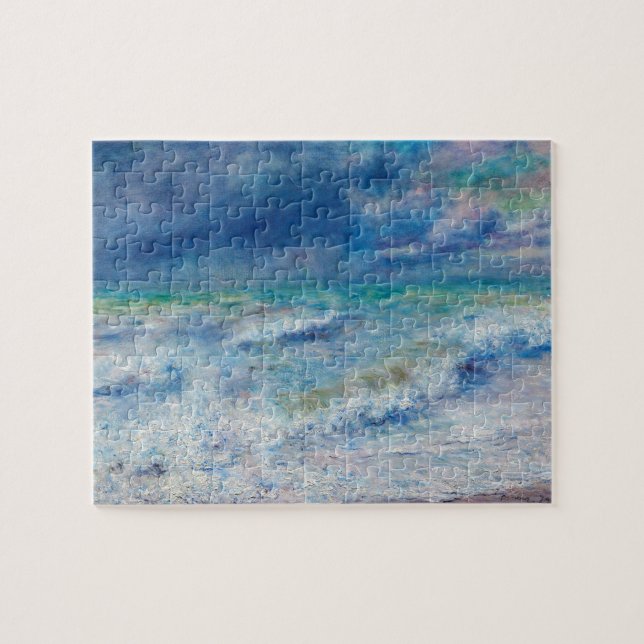 Blue Seascape von Renoir Impressionist Malerei (Horizontal)