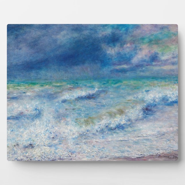 Blue Seascape von Renoir Impressionist Malerei Fotoplatte (Vorderseite)