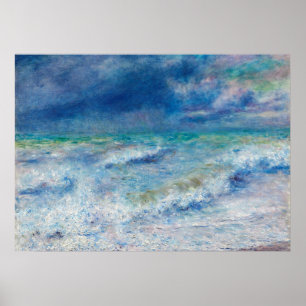 Blue Seascape von Renoir Impressionist Malerei Poster