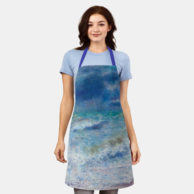 Blue Seascape von Renoir Impressionist Malerei Schürze (Getragen)