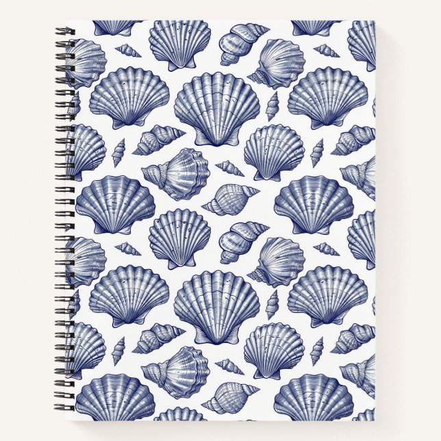 Blue Seashell Beach Carnet à thème en spirale (Devant)