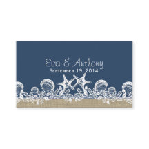 Blue Seashell Beach Hochzeiten Platzkarten