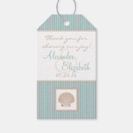 Blue Seashell Beach Wedding Guest Fevor Geschenkanhänger